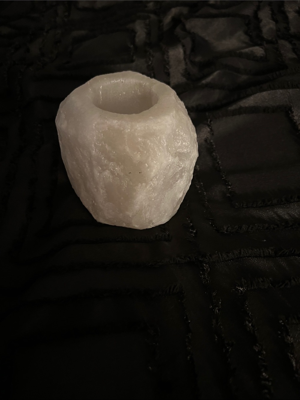 Handcrafted White Salt Crystal Tea Light Holder